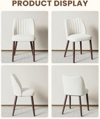 Upholstered Dining Chairs Set of 4, Modern Fabric Dining Chairs with Curved Backrest & Solid Rubber Wood Legs, Padded Kitchen Dining Room Chairs for Restaurant Cafe, Beige