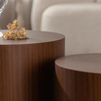 Nesting Coffee Table Set of 2, Round 18.9" Coffee Tables & 14.96" Table Circle, Modern Accent Table for Small Space Living Room Bedroom