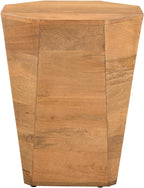 Indoor Side Table for Home Decor | Wooden end Table for Living Room, Bedroom, entryway, Office | Octagonal Modern Contemporary Accent Table for Room Decor | Natural Brown