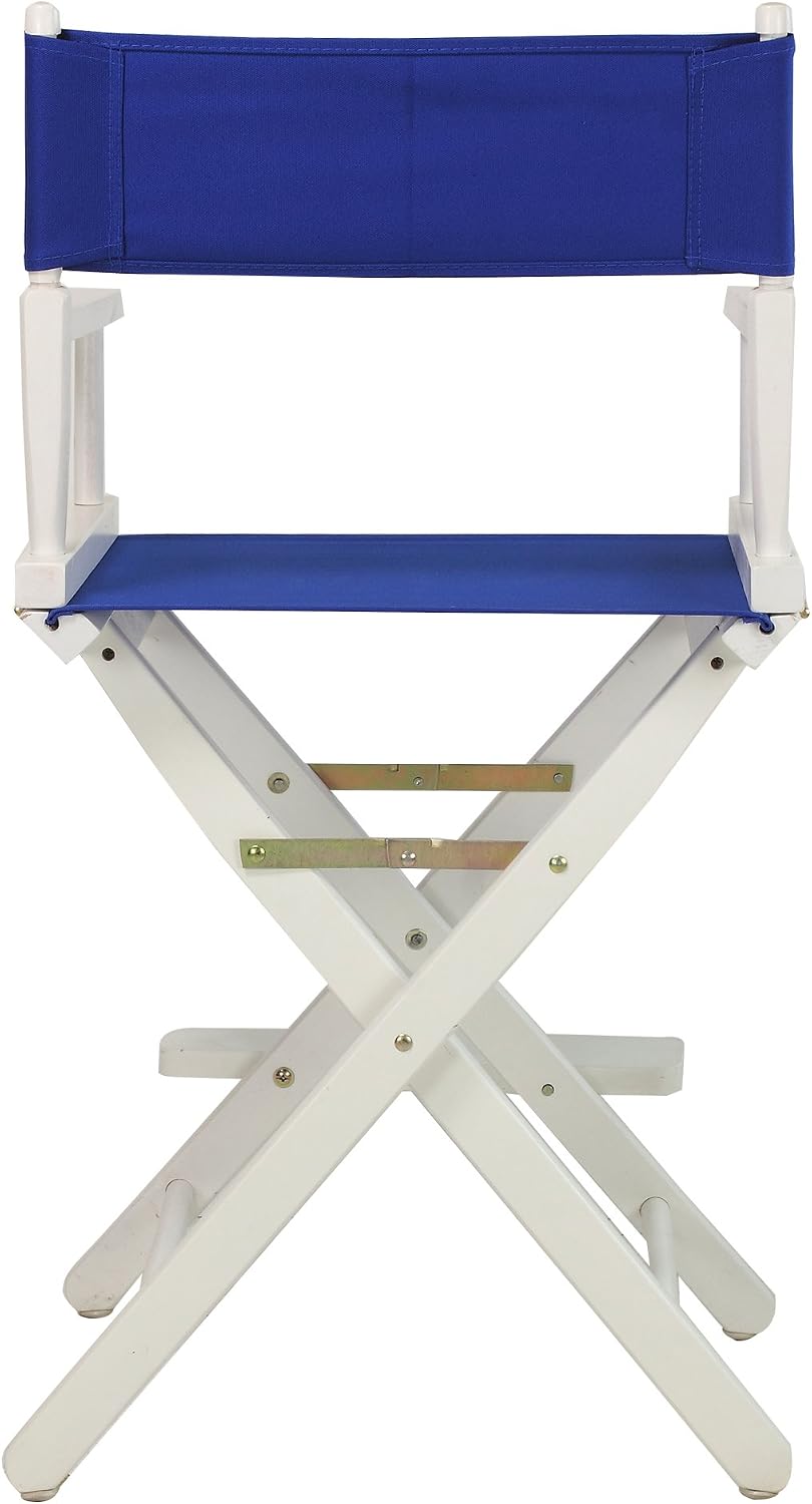 Casual Home 24" Director's Chair White Frame with Royal Blue Canvas, Counter Height