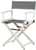 Casual Home 18" Director's Chair White Frame with Grey Canvas