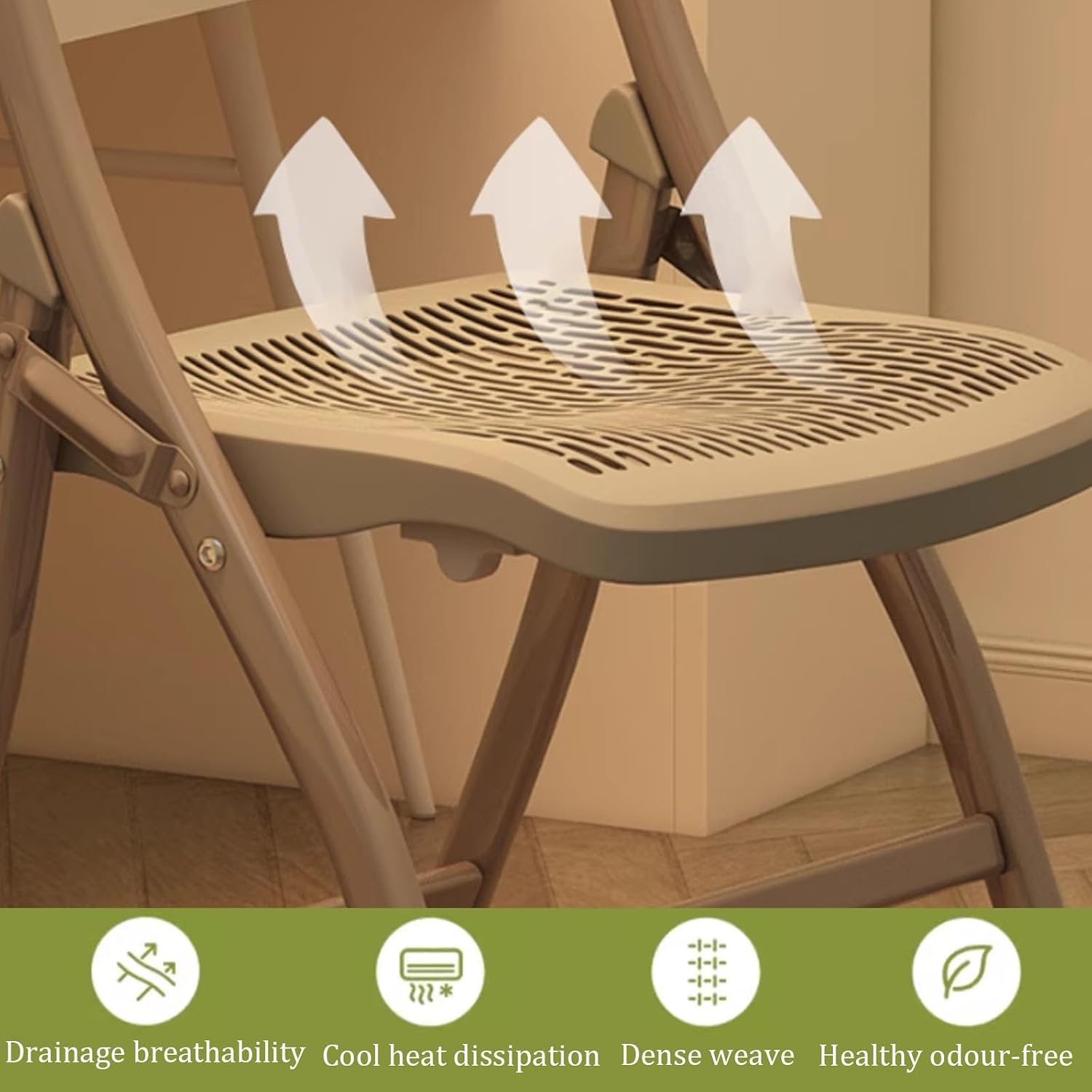 JSWHYBD PP Plastic Folding Chair Lightweight Folding Chair Easy to Fold and Store Comfortable and Durable Strong Load-Bearing Capacity Suitable for Parties Families and Offices(Grey)