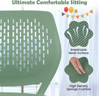 DORTALA Desk Chair for Teen, Kids Armless Swivel Small Cute Low-Back Mesh Office Chair Comfy with Adjustable Height, Lumbar Support, Ergonomic Computer Study Chair in Home Bedroom School (Sage Green)