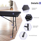 Byliable Folding Table 6ft Portable Heavy Duty Plastic Fold-in-Half 6 Foot Foldable Table Utility Dining Indoor Outdoor for Camping Picnic and Party, Black