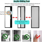 HAIXHX Retractable Stairway Partition Gate, Acrylic Panel Aluminum Frame Concertina Slide Door with Magstripe & Screws for Living Room Bathroom 135x203cm/53.1x80in