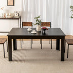 Giantex Dining Table for 6, Rectangular Kitchen Table with 330Lbs Capacity, Stable Structure, 63" L x 31.5" W x 30" H Large Farmhouse Center Tables for Dinner, Dinette, Dining Room, Black