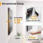 Perlegear No Drill TV Wall Mount for Most 24-65 Inch TVs up to 100 lbs, Studless TV Mount, Drywall TV Bracket with Max VESA 400x400mm, No Stud, Easy Install, Low Profile, PGMT7