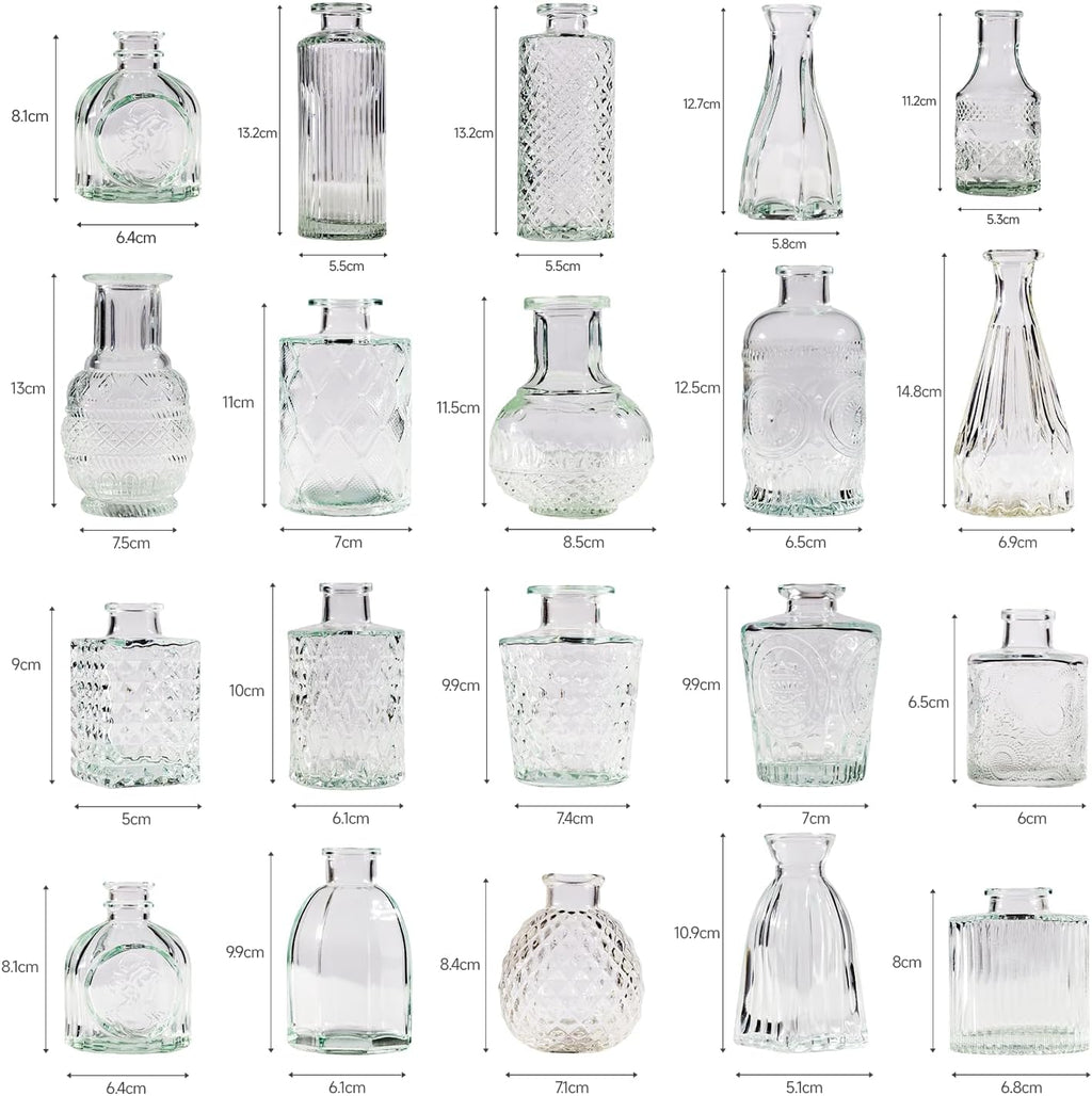 80 Pcs Bud Vase Set, Vases for Centerpieces, Cute Glass Bud Vases in Bulk, Small Vases for Flowers, Clear Vase Set for Wedding Decorations, Home Table Flower Décor