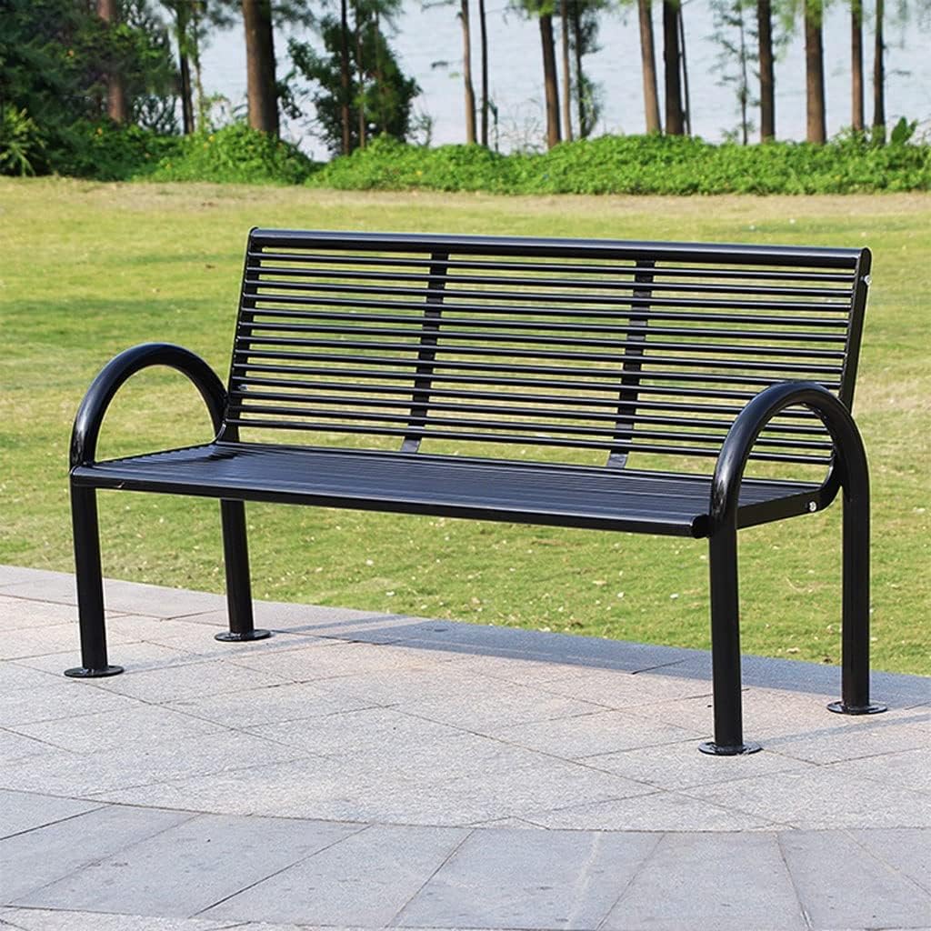 Patio Benches for Outdoors Park Back Bench Outdoor Leisure Metal Iron Community Viewing Seat Suitable for Courtyard Garden Garden Benches for Outdoors