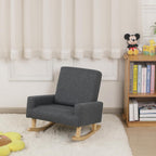 Baby Rocking Chair, Toddler Chair,Kids Sofa,Sofa for Children,Linen Fabric and Solid Shaky Foot,Kids Rocking Armchair for Unisex Children Using,Birthday Gift (Grey)