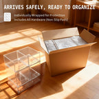 Baby Bottle Organizer, Large Capacity Stackable Acrylic Storage with Non-Slip Pads, for Baby Bottles, Pump Parts, Kitchen Countertop, Pantry, Vanity, 5-Piece