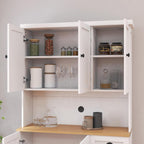 Spaco 71" Kitchen Pantry Cabinet,Freestanding Food Storage Cabinet with Adjustable Shelves,6 Doors and 1 Drawer,Microwave Cabinet for Dining Room,Living Room. (White)
