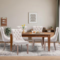 SoarFlash 5 Piece Extendable Dining Table Set for 4-8 Person, Wooden Dining Room Table with 4 Chairs for Gatherings, Meeting for Small Kitchens, Dining Office Areas(Beige/Brown)