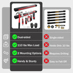 HOMEBEST Double Sided Magnetic Tool Holder, 12 Inch Magnetic Tool Bar 2 Pack, 110LB/50KG Max Magnetic Suction, Heavy Duty Garage Tool Organizer for Workshop, Tool Chest, Shed, Jobsite