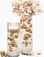 300 Floating Gold Pearls- Large Sizes- Fills 4 Gallons for Your Vases