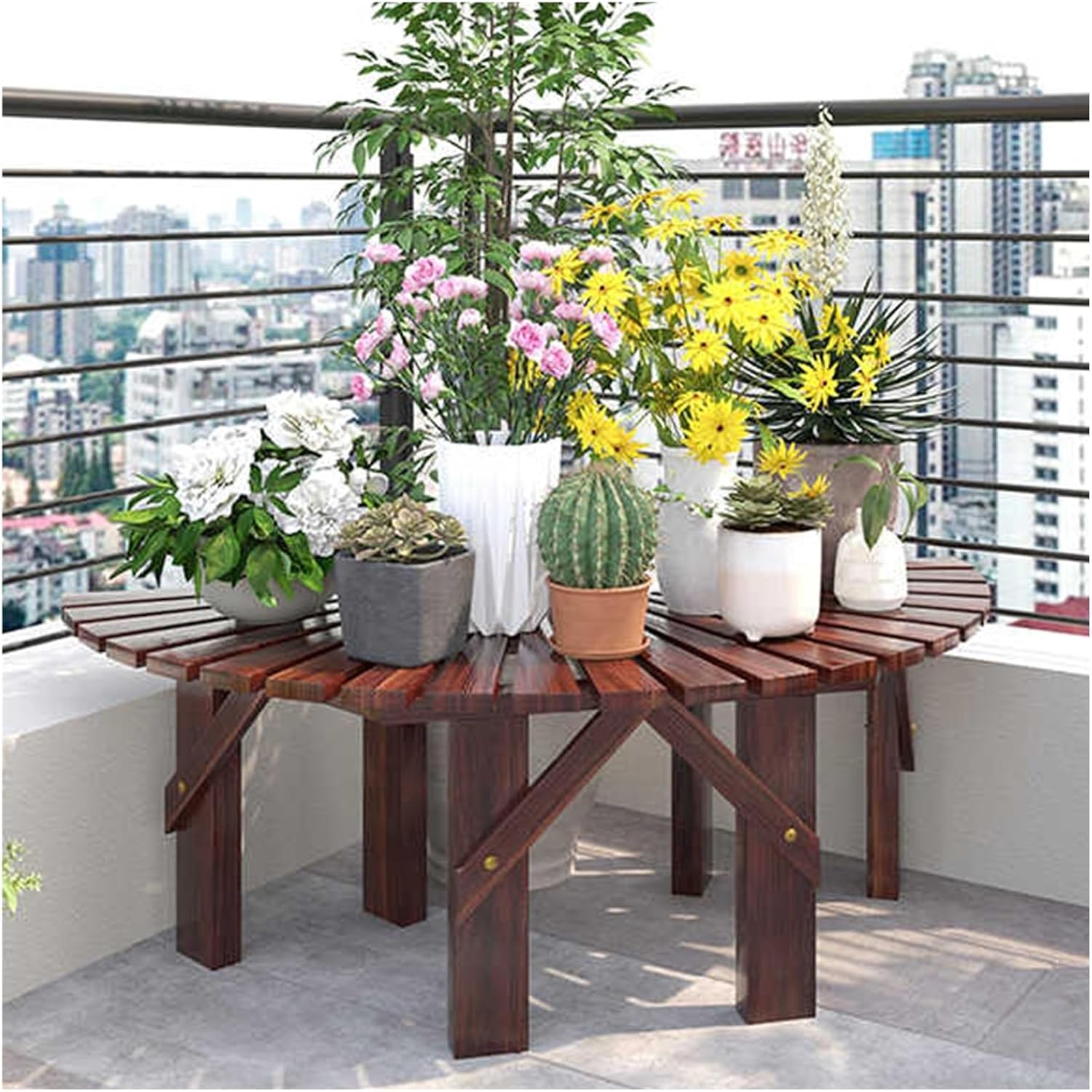 Outdoor Park Garden Benches,Tree Bench Wrap Around Tree Bench,for Backyard Leisure Chair Patio Seating
