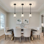 Crystal Pendant Lights Kitchen Island, 3 Pack Black Kitchen Pendant Lighting Over Island, 1-Light Mini Modern Hanging Lights for Kitchen Island, Dining Room, Hallway, Foyer, Entryways