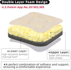 GOFORIT Chair Cushions,Tufted Shredded Memory Foam Chair Pads, Non-Slip Seat Cushions with Removable Cover, 16'' x 16'', Beige