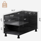 Rreyet End Table with 2 Open Storage Space & 15" Large Cube Storage, Adjustable Shelf, Modern Nightstand, Minimalist Sofa Side Table for Living Room, Bedroom, Office (2, Black)
