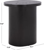 SAFAVIEH Home Collection - Ekon Round Pedestal End Table, Modern Black Finish, Fully Assembled (ACC2301A)