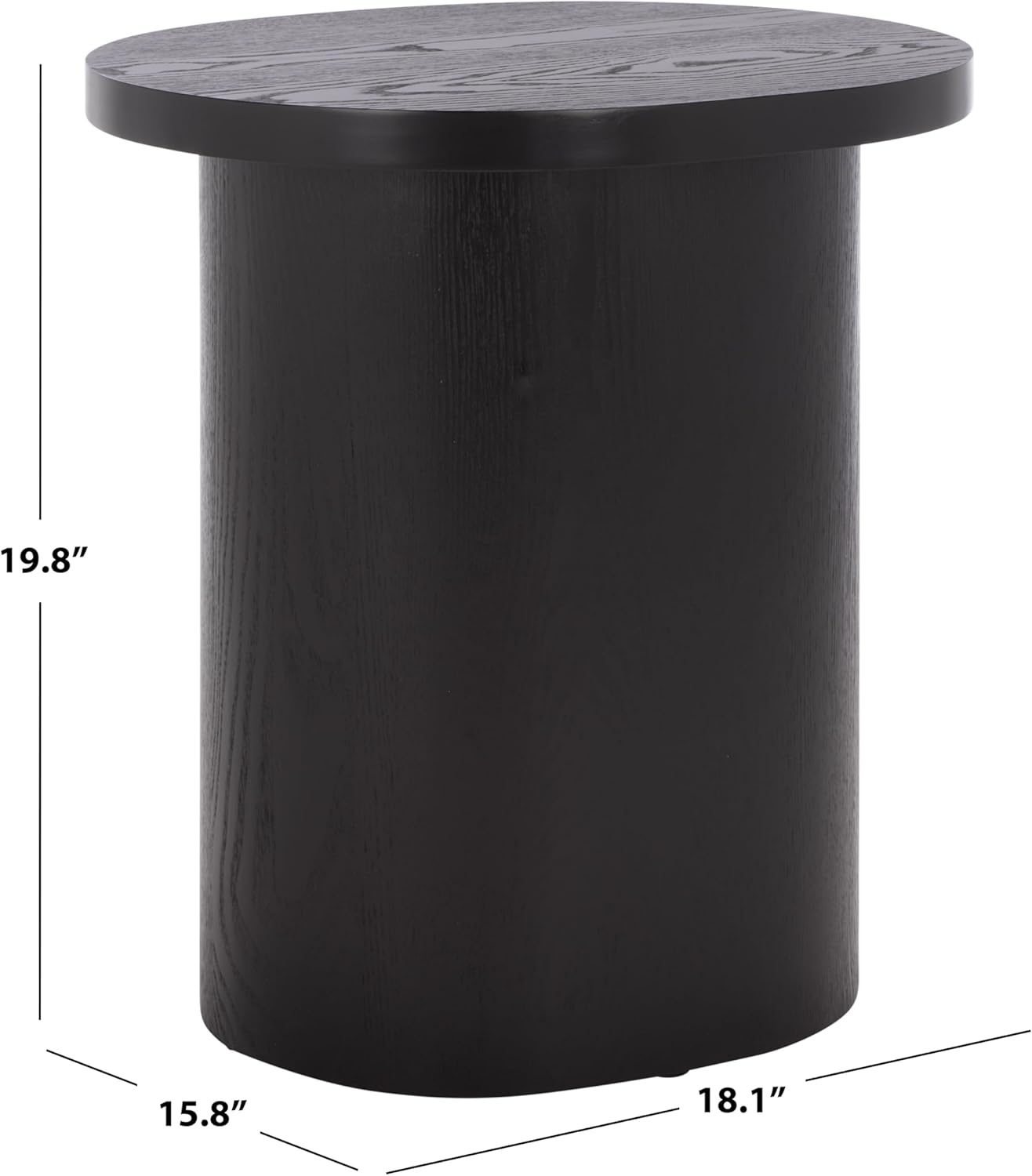 SAFAVIEH Home Collection - Ekon Round Pedestal End Table, Modern Black Finish, Fully Assembled (ACC2301A)