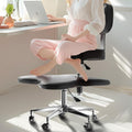 PYY ADHD Chairs for Adults - Meditation Cross Legged Office Chair with Wheels, Ergonomic Fidget Squatting Kneeling Chair with Lumbar Back Support Adjustable Height for Home Office
