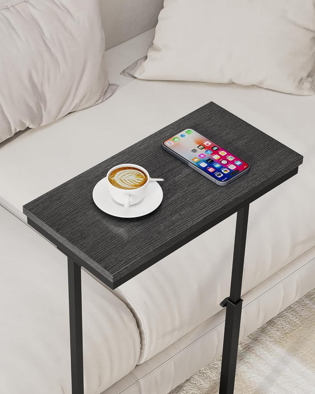 TUTOTAK End Table, Side Table, Tall Couch Table, Sofa Table, Living Room, Bed Room, Black TB01BK083