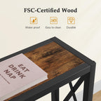 Gewudraw Console Table with Oulets and USB Ports, 55.1" Sofa Table Behind Couch, Industrial Long Skinny Stand for Hallway, Living Room, Bedroom, 6.5 Feet Power Cord, Rustic Brown