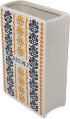 Steel Mill & Co Original Book-Shaped Decorative Vase, Ceramic Vases for Home Decor, Cute Kitchen Decor, Unique Vase (Vintage Floral Stripe)
