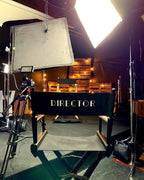 Filmcraft Professional Grade Studio Director's Chair Medium Seat Height (24 inch) with Black Finish and Black Canvas