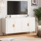 ONBRILL 60" Sideboard Buffet Cabinet, Large Credenza Storage Cabinet, Modern Console Table with Doors and Shelves, White Coffee Bar for Living Dining Room Kitchen Hallway