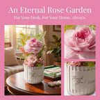 Preserved Real Pink Roses in Ceramic Vase, 7.8" H x 2.6" W, Hand-Arranged, Lasts 1-3 Years, No Water, Home Decor, Birthday Gift for Mom or Wife