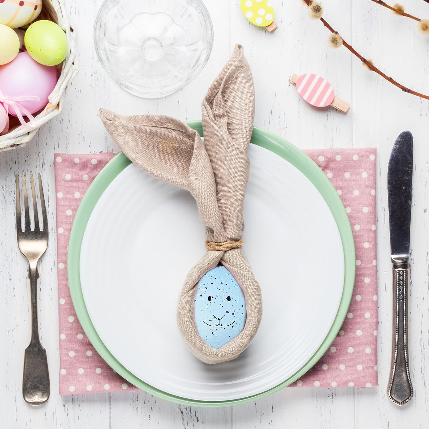 Winlyn 40 Pcs Easter Eggs Artificial Speckled Foam Eggs Pastel Green Blue Decorative Eggs 2.1" for Neutral Spring Easter Table Decor Bowl Basket Filler DIY Wreath Party Favor