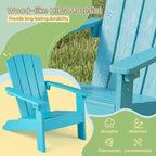 Giantex Kids Adirondack Chair, All-Weather HIPS Children's Outdoor Chair w/Ergonomic Design, Toddler Lawn Chairs for Age 3-8, Kids Beach Chair for Garden Patio Backyard (1,Turquoise)