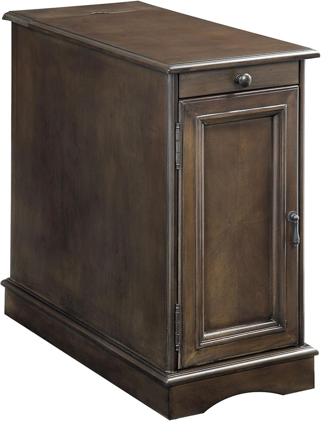 Stylish Modern Transitional Gray Side Table/Nightstand with USB Outlet - Multifunctional Solid Wood Storage Cabinet for Your Home!