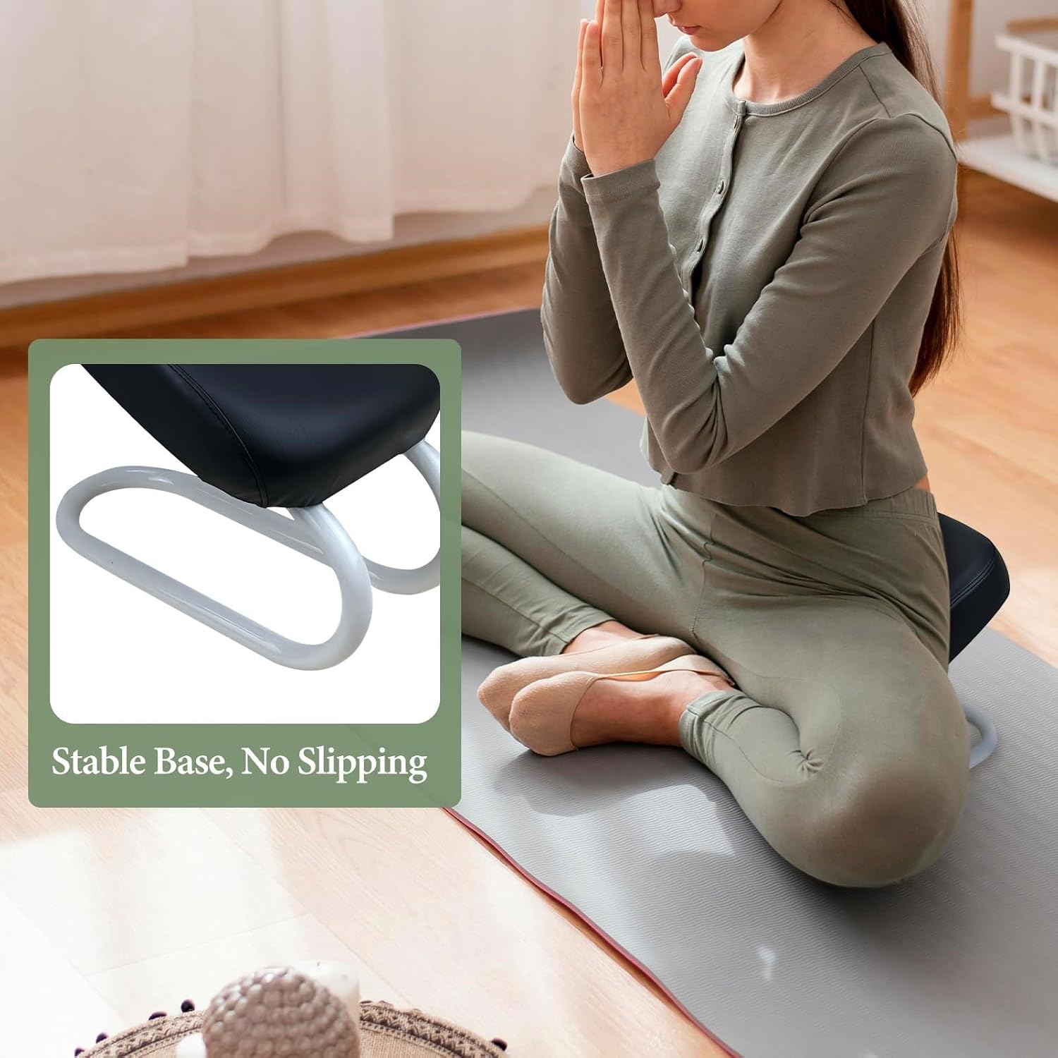 Portable Kneeling Reflection Benches Height Adjustable Ergonomic Prayer Seat for Praying Lightweight Stool