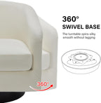 Swivel Barrel Accent Chair, Modern Round Chenille Fabric Arm Chair for Living Room, Bedroom, Comfy Club Reading Chairs for Adults