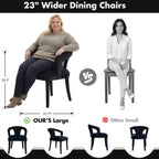 Hyfirm Black Velvet Dining Chairs Set of 2, Modern Upholstered Accent Chairs with Curved Back & Arms, Comfy Large Fully Upholstered Side Chair for Living Room