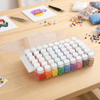 Bead Organizer Box with 54 Small Containers, 13.8" L x 9.3" W x 2.6" H Clear Plastic Bead Storage Box for Jewelry Making, Craft, Beads, DIY