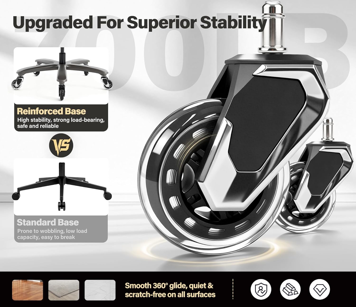 Big and Tall 700lbs Office Chair - Adjustable Lumbar Support 3D Flip Arms Heavy Duty Metal Base&Wheels, High Back Large Executive Computer Desk Chair, Thick Padded Ergonomic Design for Back Pain