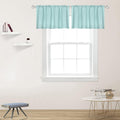 DECOVSUN Aqua Blue Valance for Windows 42x18 Inch Solid Thermal Insulated Blackout Rod Pocket Kitchen Short Curtain Toppers Valance for Bathroom Living Room 2 Panels