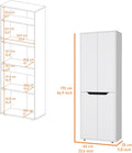 67" H Pantry Cabinet with 4 Doors & 5 Shelves,Kitchen Pantry Table Food Storage Cabinets Cupboard Credenza Bufffet Cabinet for Kitchen, Dining Room, Living Room,White