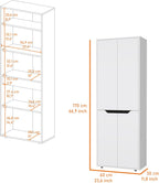 67" H Pantry Cabinet with 4 Doors & 5 Shelves,Kitchen Pantry Table Food Storage Cabinets Cupboard Credenza Bufffet Cabinet for Kitchen, Dining Room, Living Room,White