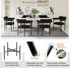 STHOUYN Modern Black Dining Chairs Set of 4 for Kitchen & Dining Room, Boucle Dining Chair with Arms, Barrel Dinner Chairs with Metal Legs & Curved Backres (4PCS, Black)