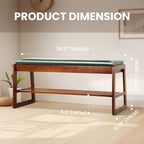 FAHKNS 2-Tiers Shoe Rack Bench 39.4" Shoe Bench with Flip-Top Storage Box, Rubberwood Entryways Shoes Rack for Hallway, Living Room, Bedroom, Closet