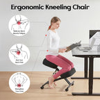 Kneeling Chairs Linen Ergonomic Home Office Chair Adjustable Height Seat Rolling Wheels Comfort Thick Cushion Work Stool Improve Posture Chairs