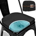 SINOSSO Kitchen Magnetic Metal Chair Cushions Set of 4, 14" Luxury Velvet Memory Foam Seat Pads for Cafe Stackable Chair (U-Shape, Black, 4)