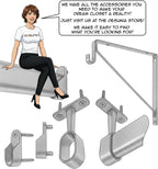 48" Oval Closet Rod Kit | Polished Chrome | Screw-On End Brackets & Hardware | Heavy-Gauge Steel | 10 Kits | Desunia