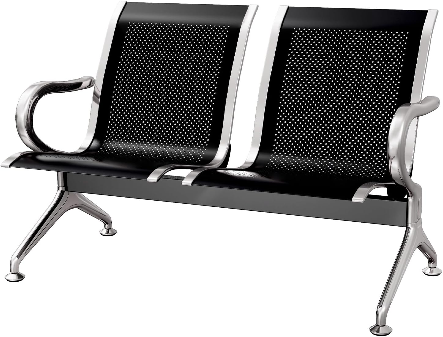 KINTNESS Waiting Room Chair - 2 Seat Reception Chair Benches Office Guest Chairs Heavy Duty Waiting Room Chairs with Arms for Lobby, Office, Bank, Hospital Bench, Black