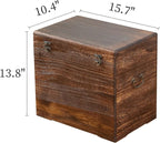 Wooden Storage Chest,Rustic Trunk Box,Storage Box for Living Room, Bedroom, Entryway,Dark Brown (S)